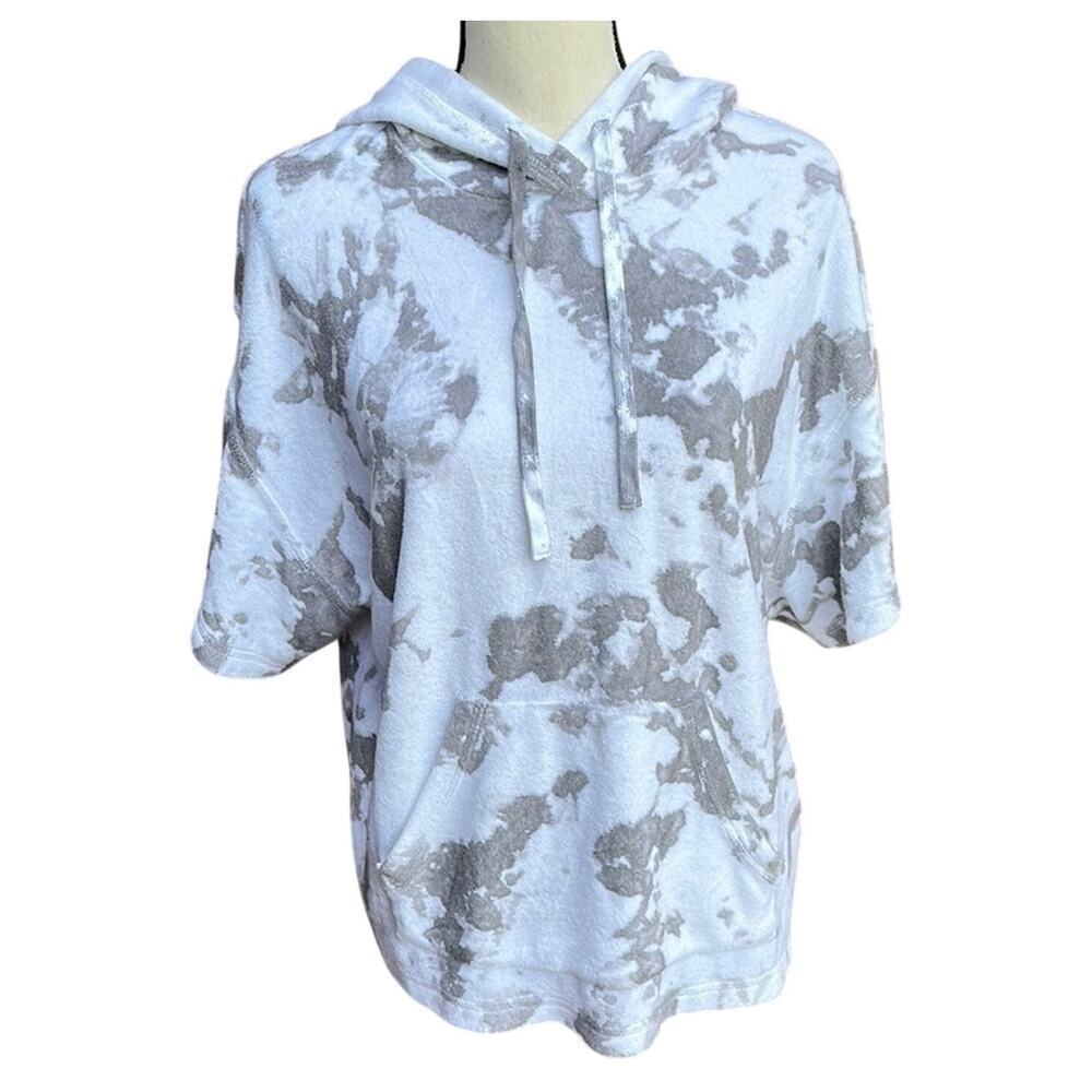 Electric & Rose Terry Tie Dye Short Sleeve Relaxed Oversized Hoodie Medium NWOT